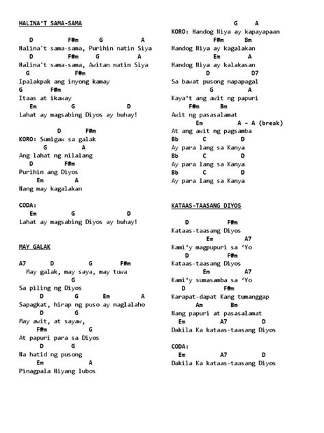 diyos ay buhay chords|Halina't Sama Sama .